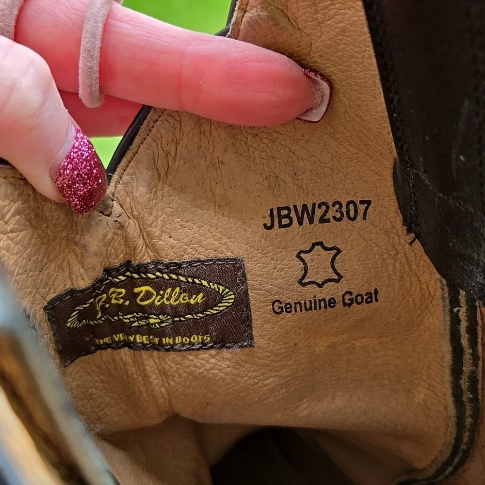 J.B. Dillon Black Womens Genuine Goat Leather Boots 6.5 B - Picture 4 of 8